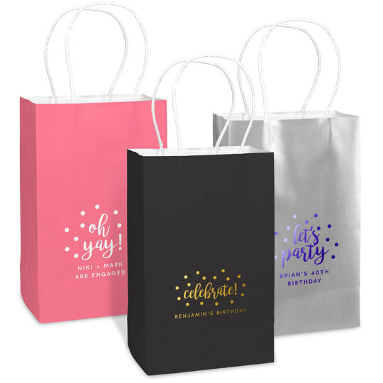 Personalized Confetti Dot Medium Twisted Handled Bags